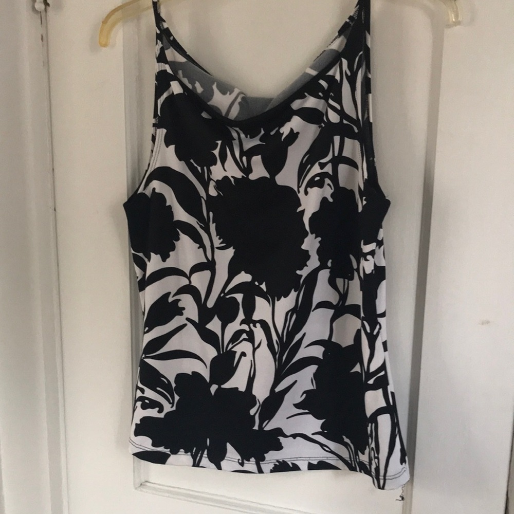 Black & White Floral Tank Top - Women